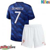 Camiseta Francia Ousmane Dembele #7 Primera Equipación para niños Mundial 2026 manga corta (+ pantalones cortos)